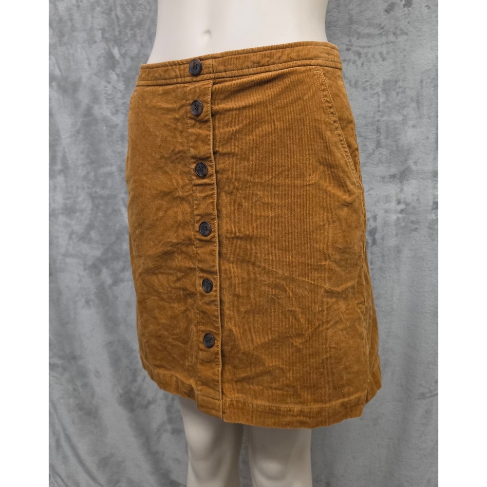 J.Crew Corduroy Button Front Mini Skirt Preppy Academia Size 2 Fall Twee Pockets